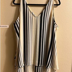 Sleeveless Vneck Swing Double Layer